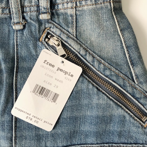 NWT Free People Blue Denim mini Skirt - Picture 5 of 9